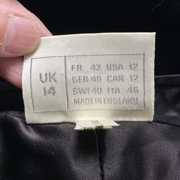 JANICE WAINWRIGHT VTG Rayon Silk Blend Velvet Midi Skirt Formal Black 12 62-14 - Picture 7 of 12